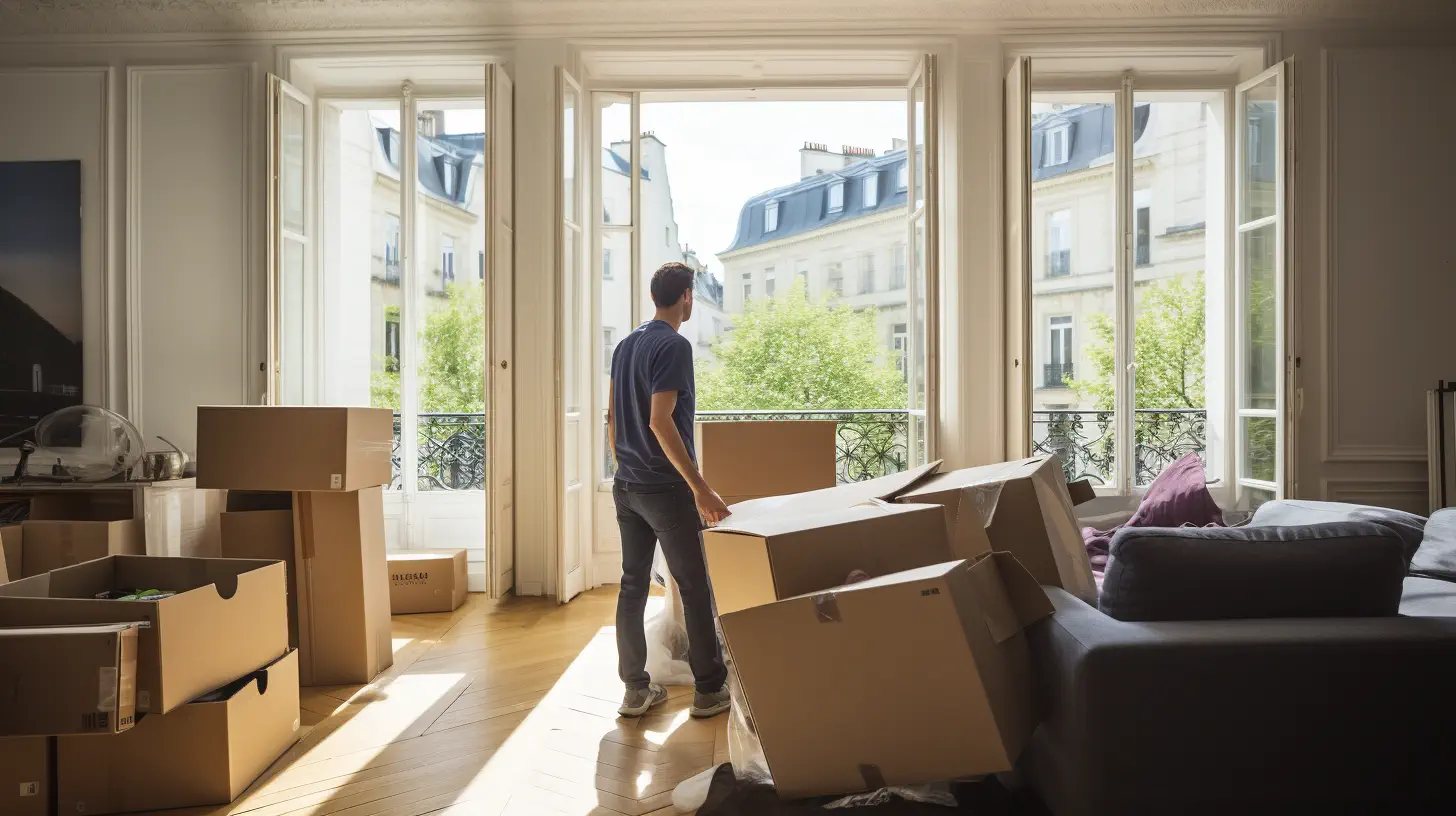 Personne qui déménage dans un appartement parisien
